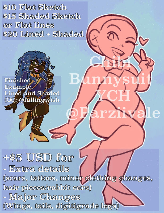 Chibi Bunnysuit YCH